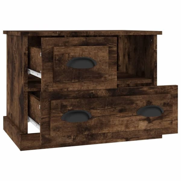 vidaXL sengebord 60x39x45 cm røget egetræsfarve