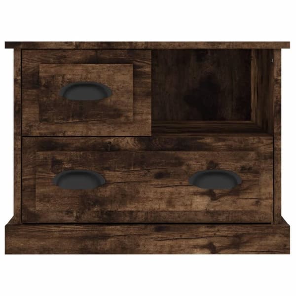 vidaXL sengebord 60x39x45 cm røget egetræsfarve