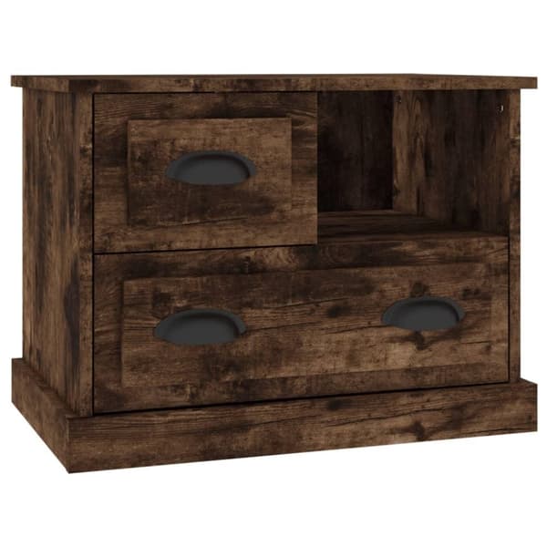 vidaXL sengebord 60x39x45 cm røget egetræsfarve