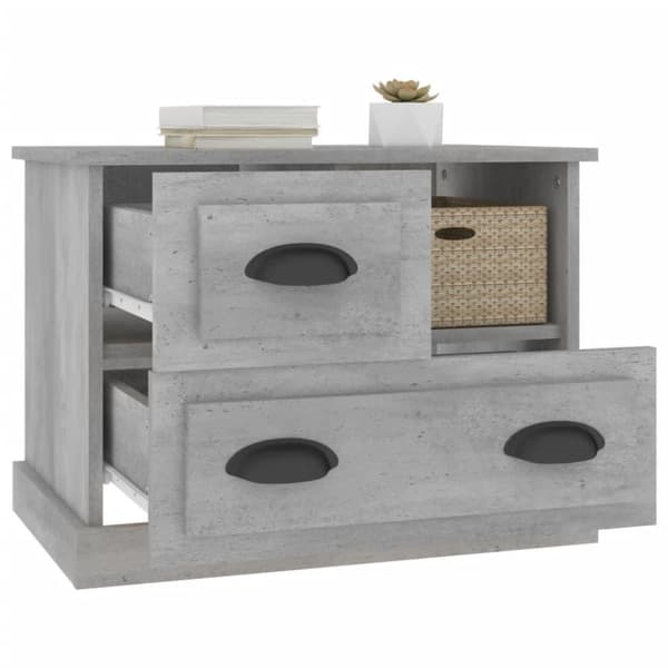 vidaXL sengebord 60x39x45 cm betongrå