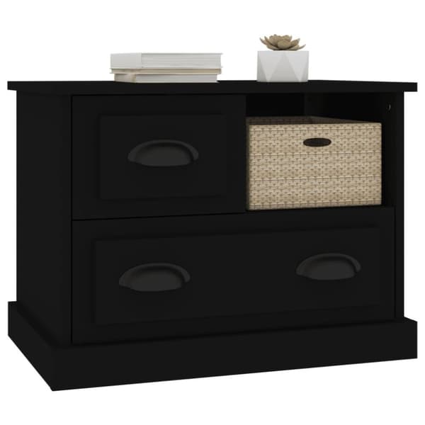 vidaXL sengebord 60x39x45 cm sort