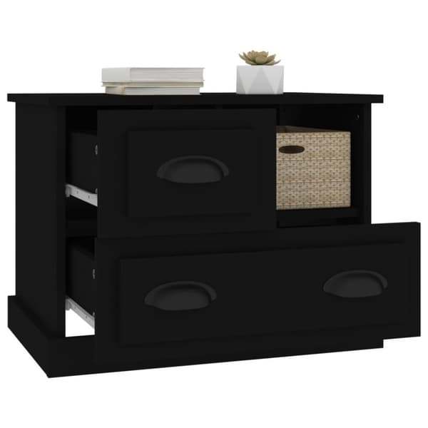 vidaXL sengebord 60x39x45 cm sort