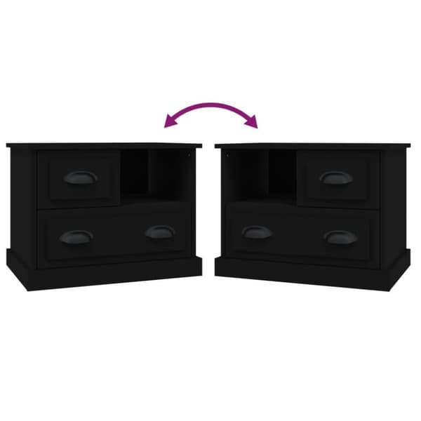 vidaXL sengebord 60x39x45 cm sort
