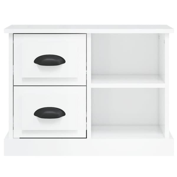vidaXL sengebord 60x35,5x45 cm hvid højglans