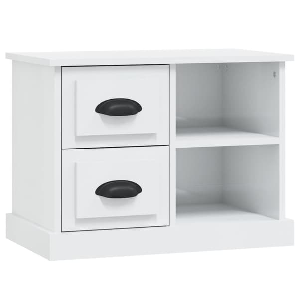 vidaXL sengebord 60x35,5x45 cm hvid højglans