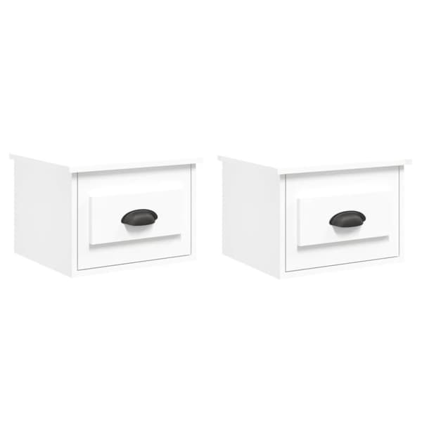 vidaXL væghængte sengeborde 2 stk. 41,5x36x28 cm hvid