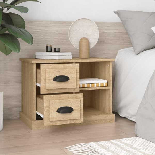 vidaXL sengebord 60x35,5x45 cm sonoma-eg