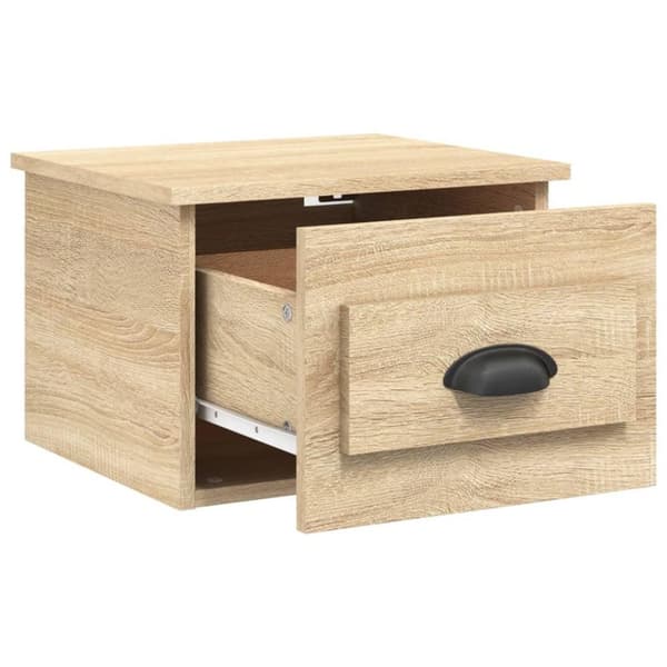 vidaXL væghængt sengebord 41,5x36x28 cm sonoma-eg