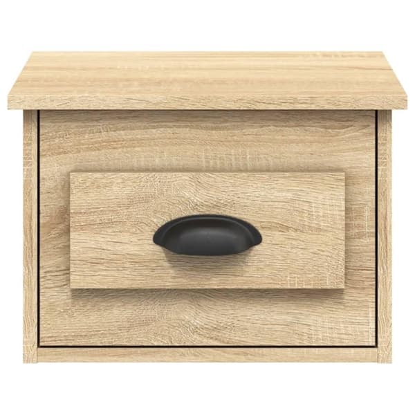 vidaXL væghængt sengebord 41,5x36x28 cm sonoma-eg