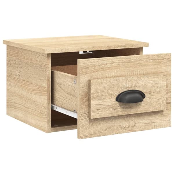 vidaXL væghængte sengeborde 2 stk. 41,5x36x28 cm sonoma-eg