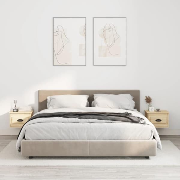 vidaXL væghængte sengeborde 2 stk. 41,5x36x28 cm sonoma-eg