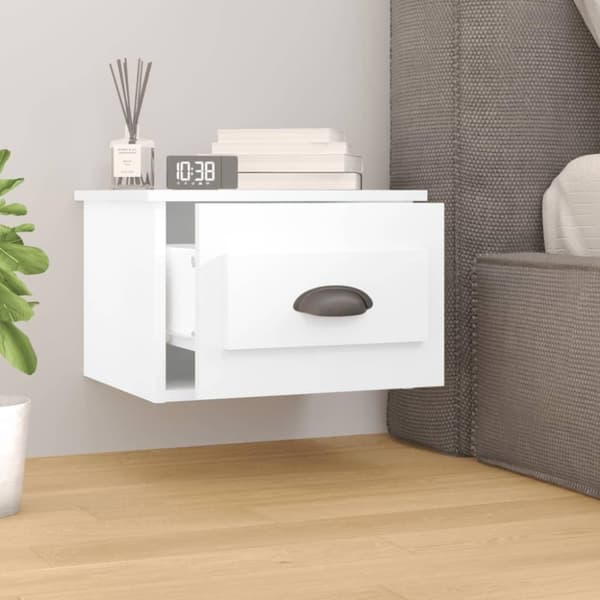 vidaXL Väggmonterade sängbord vit 41,5x36x28 cm