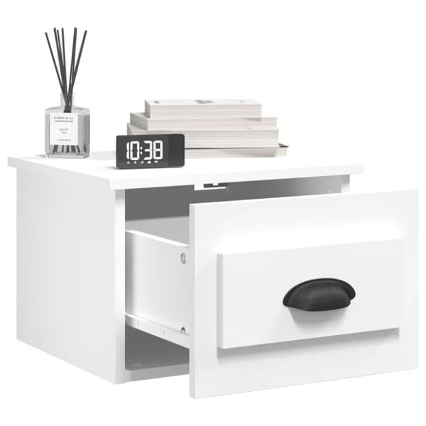 vidaXL Väggmonterade sängbord vit 41,5x36x28 cm