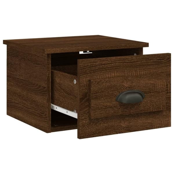 vidaXL Veggmonterte nattbord 2 stk brun eik 41,5x36x28 cm