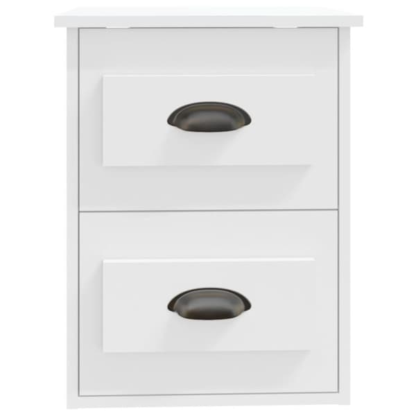vidaXL Veggmontert nattbord hvit 41,5x36x53 cm