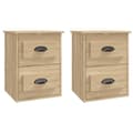 Miniatyrbilde 1 av 11: vidaXL Veggmonterte nattbord 2 stk sonoma eik 41,5x36x53 cm