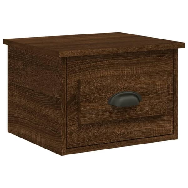 vidaXL Väggmonterade sängbord brun ek 41,5x36x28 cm