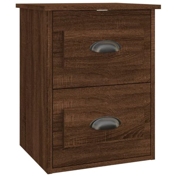 vidaXL Väggmonterad sängbord 2 st brun ek 41,5x36x53cm