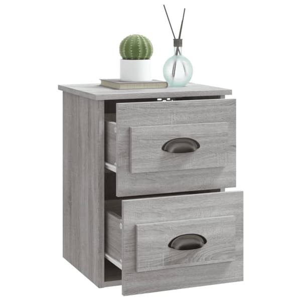 vidaXL Veggmonterte nattbord 2 stk grå sonoma 41,5x36x53 cm