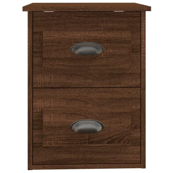 vidaXL Väggmonterad sängbord brun ek 41,5x36x53cm