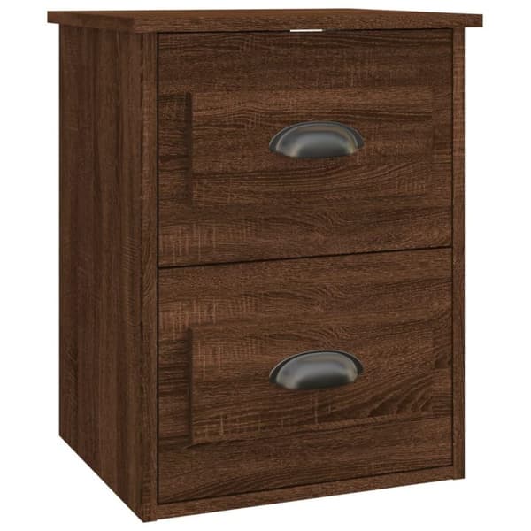 vidaXL Väggmonterad sängbord brun ek 41,5x36x53cm