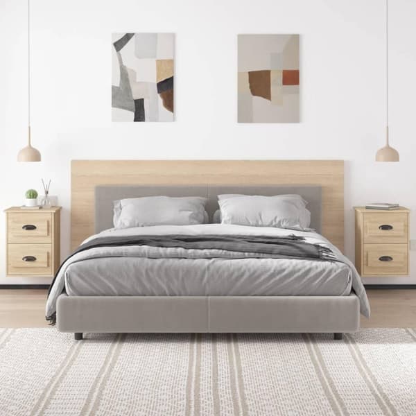 vidaXL væghængte sengeborde 2 stk. 41,5x36x53 cm sonoma-eg