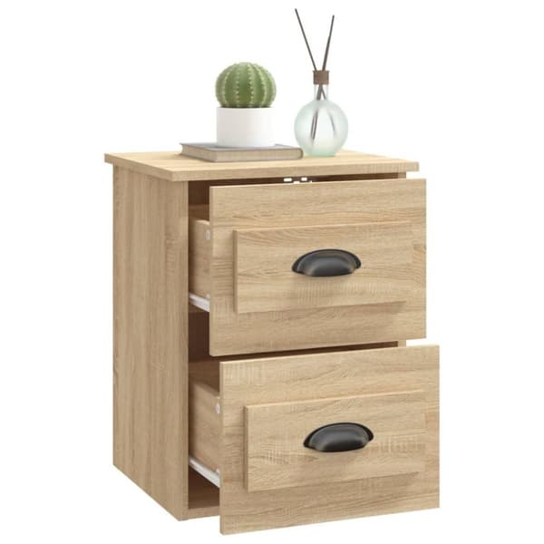 vidaXL væghængte sengeborde 2 stk. 41,5x36x53 cm sonoma-eg