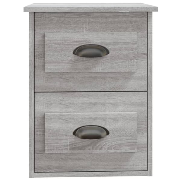 vidaXL Seinäkiinnitettävät yöpöydät 2 kpl harmaa Sonoma 41,5x36x53 cm