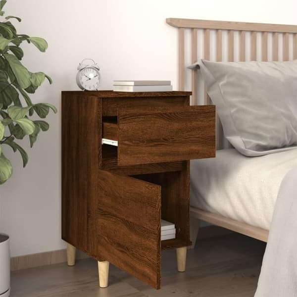 vidaXL sengeborde 2 stk. 40x35x70 cm brun egetræsfarve