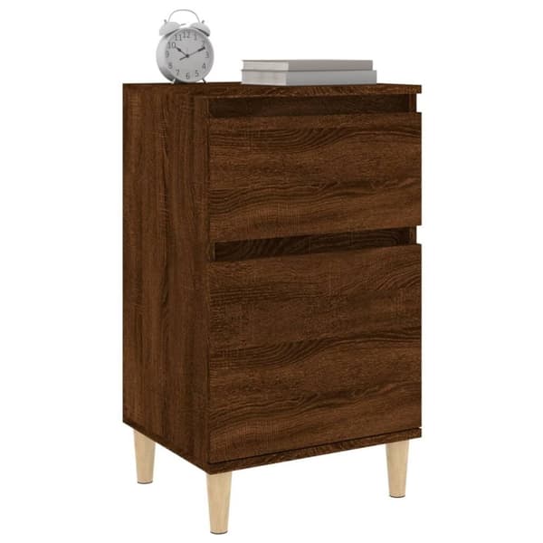 vidaXL sengeborde 2 stk. 40x35x70 cm brun egetræsfarve
