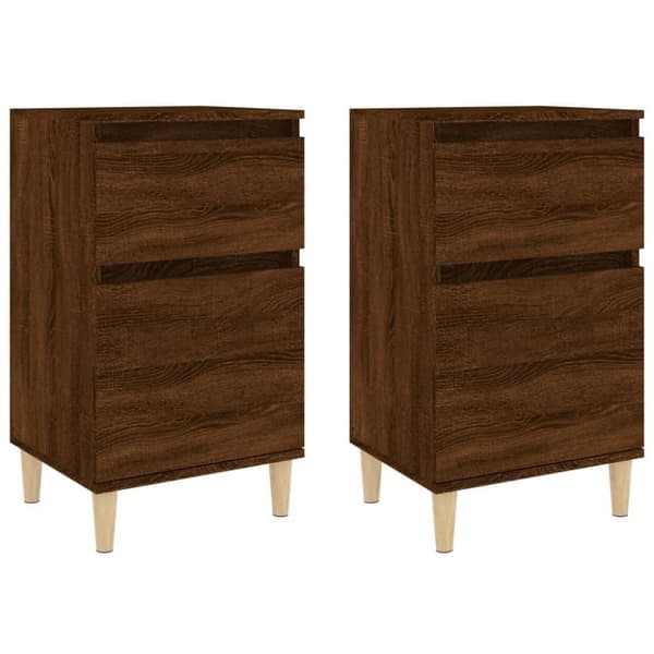 vidaXL sengeborde 2 stk. 40x35x70 cm brun egetræsfarve