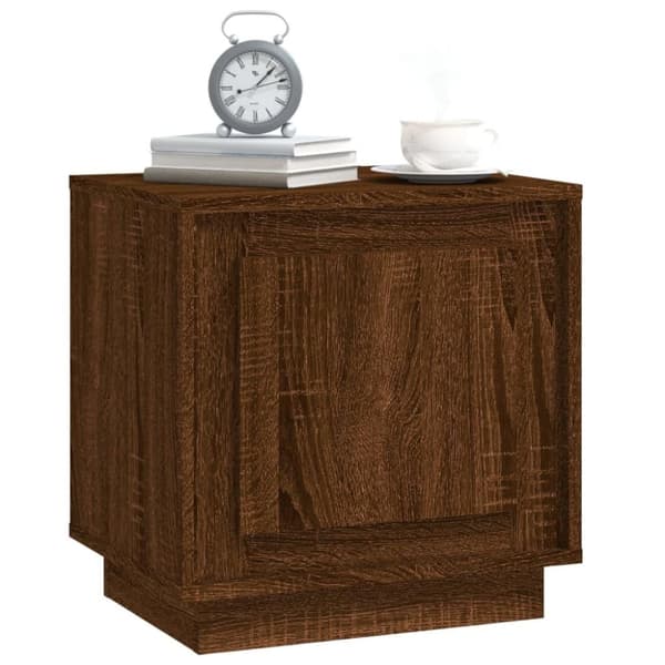 vidaXL sengeborde 2 stk. 44x35x45 cm konstrueret træ brun egetræsfarve