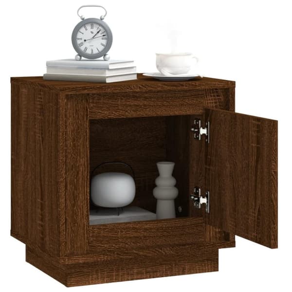 vidaXL sengeborde 2 stk. 44x35x45 cm konstrueret træ brun egetræsfarve