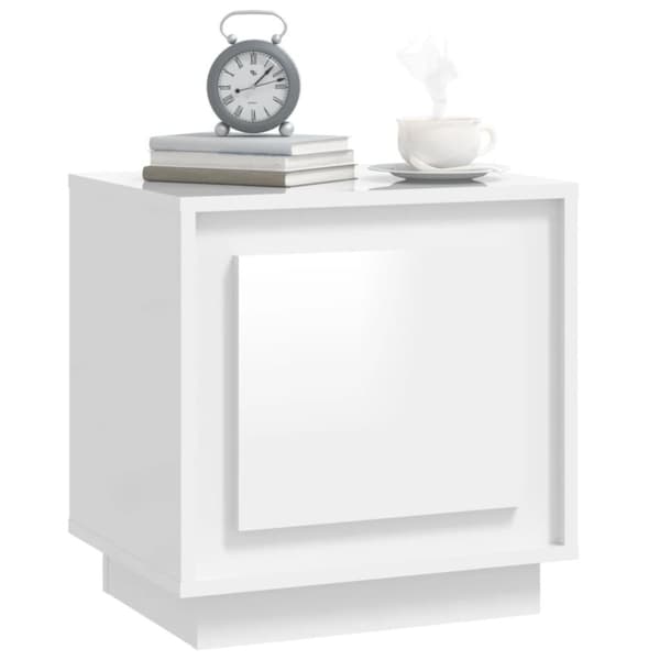 vidaXL Nattbord 2 stk høyglans hvit 44x35x45 cm konstruert tre