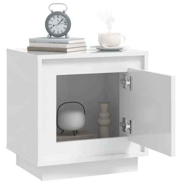 vidaXL Nattbord 2 stk høyglans hvit 44x35x45 cm konstruert tre