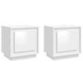 Miniatyrbilde 1 av 11: vidaXL Nattbord 2 stk høyglans hvit 44x35x45 cm konstruert tre