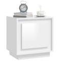 Miniatyrbilde 4 av 11: vidaXL Nattbord høyglans hvit 44x35x45 cm konstruert tre