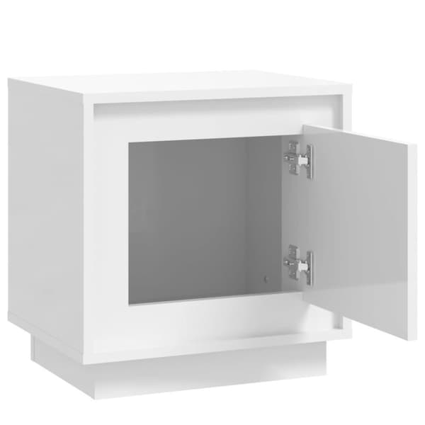 vidaXL Nattbord høyglans hvit 44x35x45 cm konstruert tre