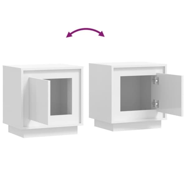 vidaXL Nattbord høyglans hvit 44x35x45 cm konstruert tre