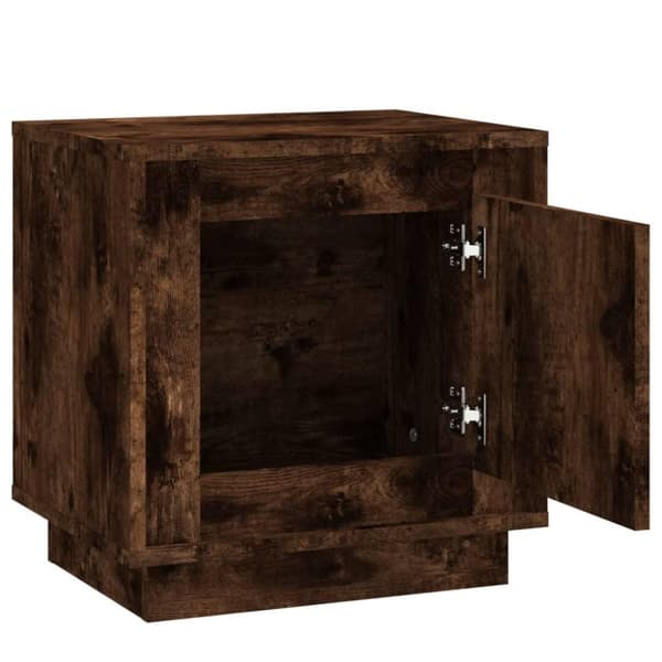 vidaXL Nattbord røkt eik 44x35x45 cm konstruert tre