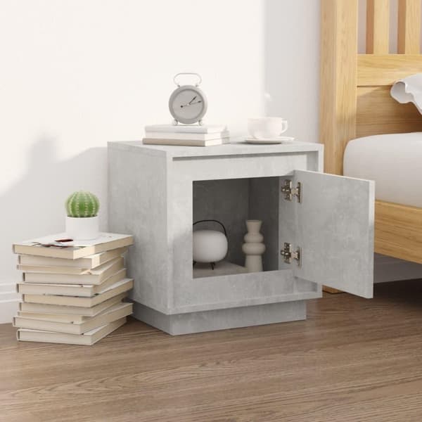vidaXL Nattbord betonggrå 44x35x45 cm konstruert tre