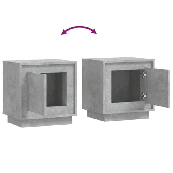 vidaXL Sängbord 2 st betonggrå 44x35x45 cm konstruerat trä