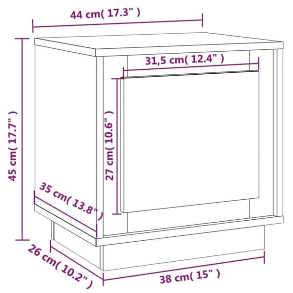 vidaXL Sängbord 2 st betonggrå 44x35x45 cm konstruerat trä