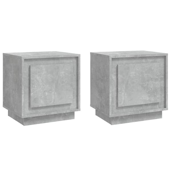 vidaXL Sängbord 2 st betonggrå 44x35x45 cm konstruerat trä