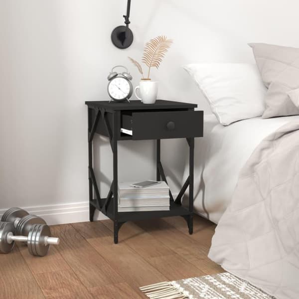 vidaXL Nattbord svart 40x42x60 cm konstruert tre