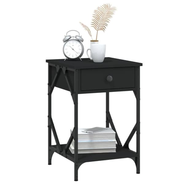 vidaXL Nattbord svart 40x42x60 cm konstruert tre