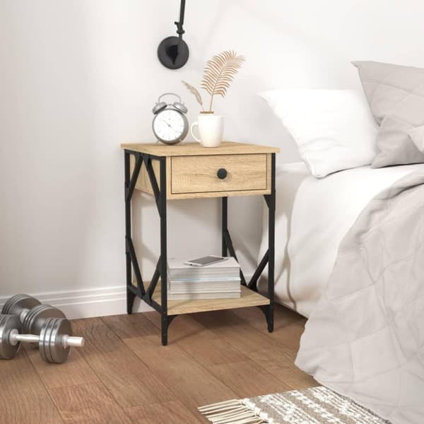 vidaXL Yöpöydät 2 kpl Sonoma-tammi 40x42x60 cm tekninen puu