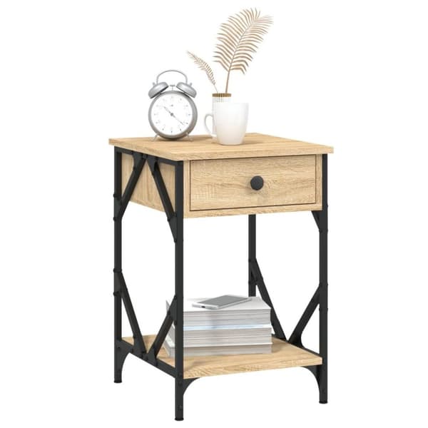 vidaXL Nattbord 2 stk sonoma eik 40x42x60 cm konstruert tre