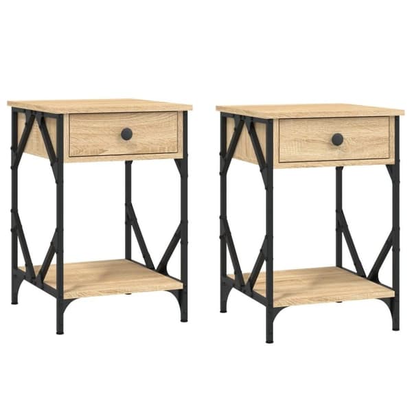 vidaXL Nattbord 2 stk sonoma eik 40x42x60 cm konstruert tre
