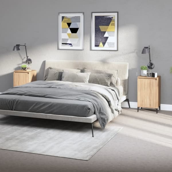 vidaXL sengeborde 2 stk. 40x35x70 cm konstrueret træ sonoma-eg